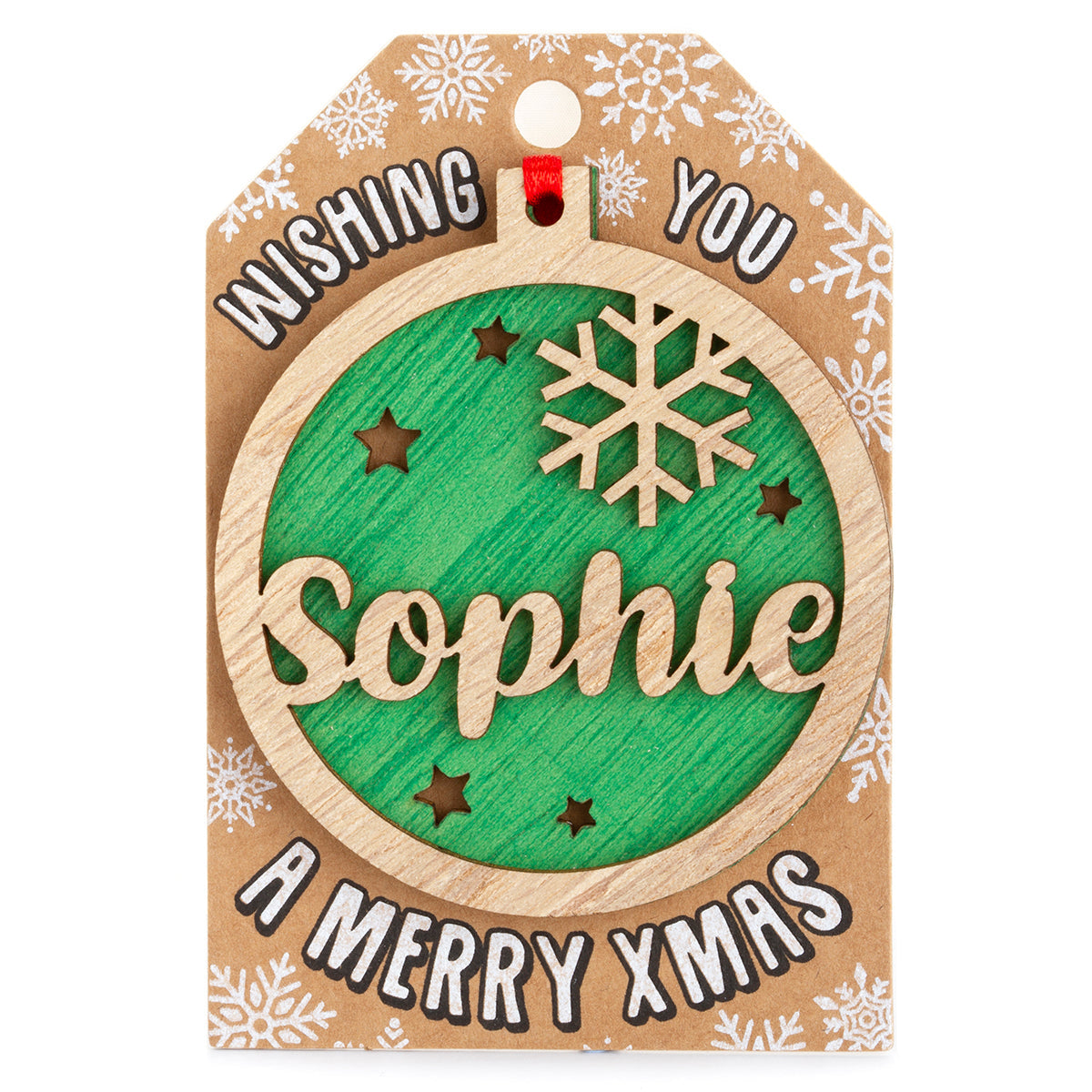 TD177 - Personalised Wooden Tree Decoration-Sophie