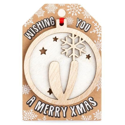 TD185 - Personalised Wooden Tree Decoration-V
