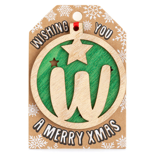 Personalised Wooden Tree Decoration-W