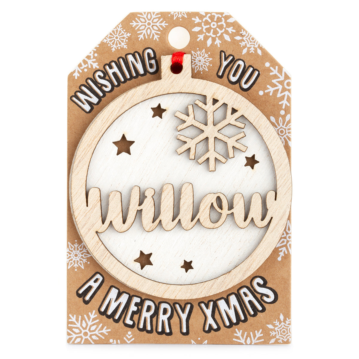 TD188 - Personalised Wooden Tree Decoration-Willow