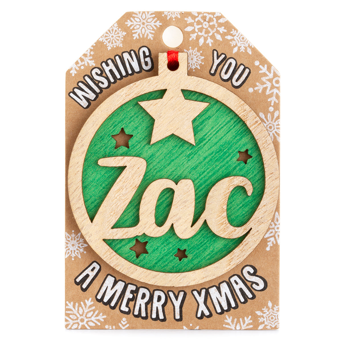 TD192 - Personalised Wooden Tree Decoration-Zac