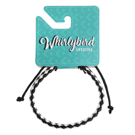 Whirlybird Black And White Weaved Lifestyle Bracelet