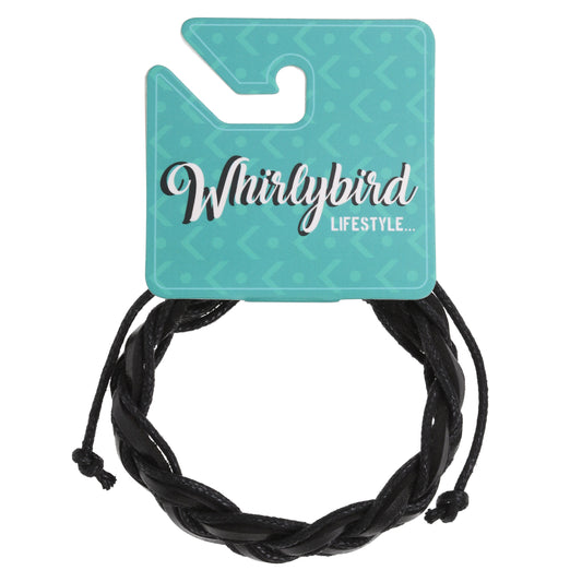 WBL7 - Whirlybird Chunky Black Braided Lifestyle Bracelet