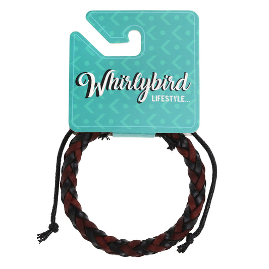 Whirlybird Brown And Black Braided Cylinder Lifestyle Bracelet