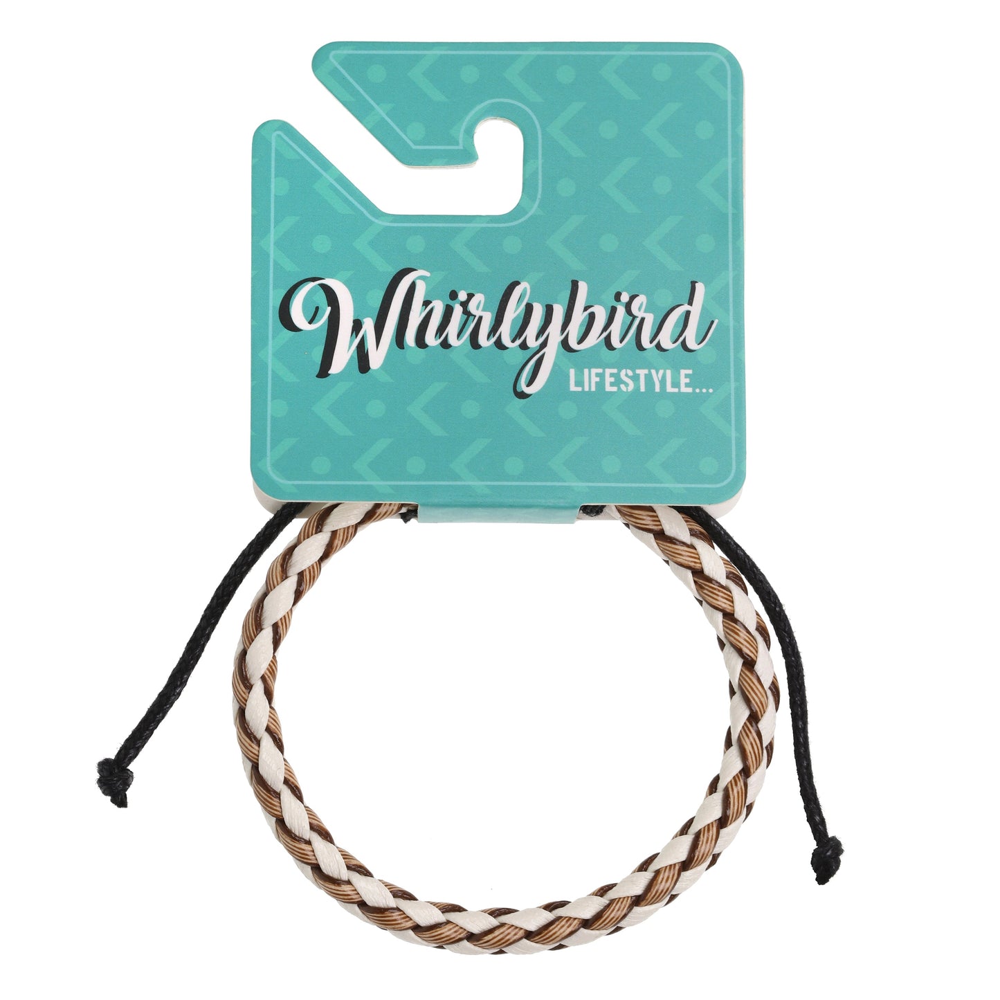 Whirlybird Brown And White Weaved Cylinder Lifestyle Bracelet