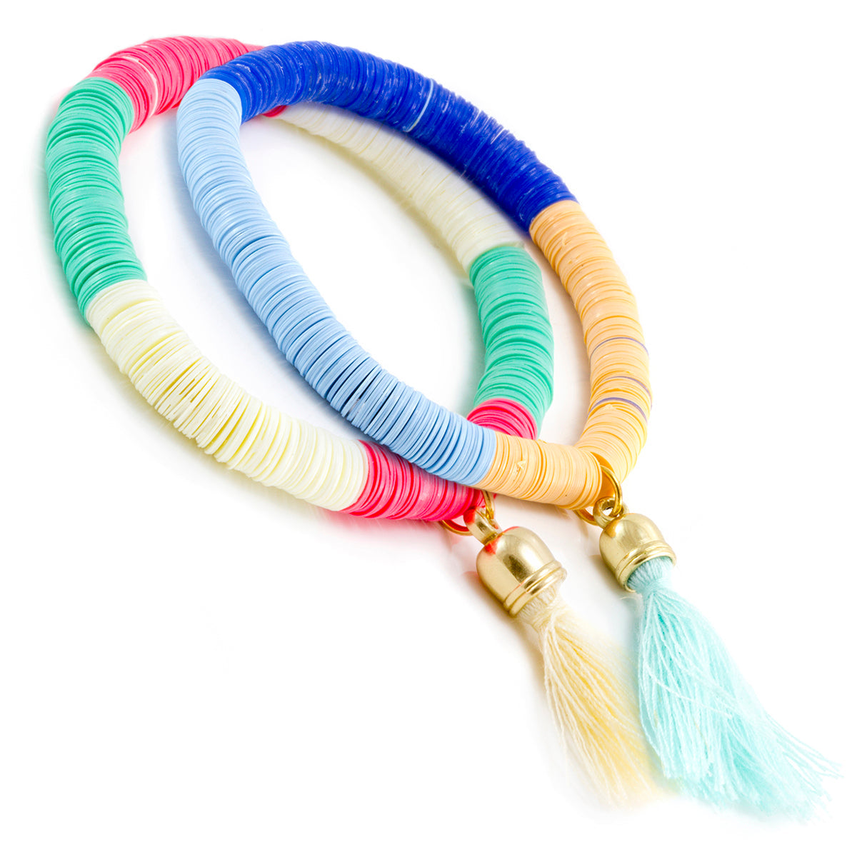 Whirlybird Multicoloured Lifestyle Bracelet With Either A Sky Blue Tassel OR A Yellow Tassel