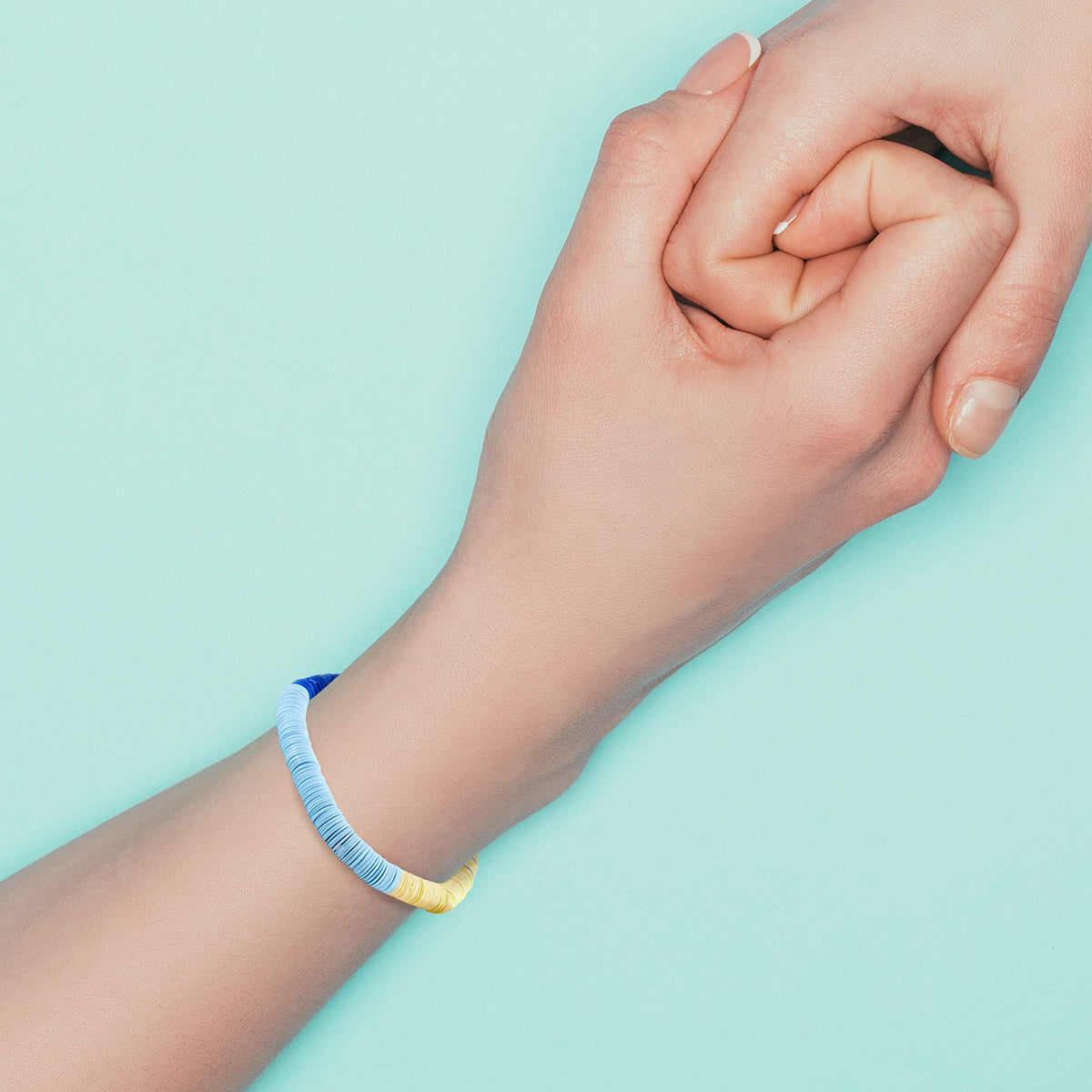 Whirlybird Multicoloured Lifestyle Bracelet With Either A Sky Blue Tassel OR A Yellow Tassel