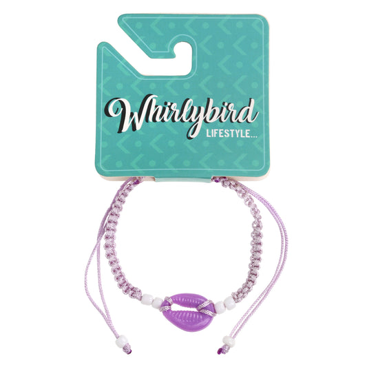 Whirlybird Purple Braided Lifestyle Bracelet With A Purple Shell Charm