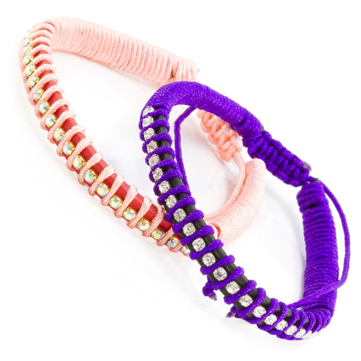 Whirlybird Baby Pink Or Purple Diamante Lifestyle Bracelet