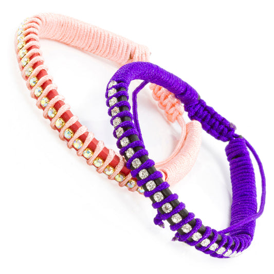 Whirlybird Baby Pink Or Purple Diamante Lifestyle Bracelet