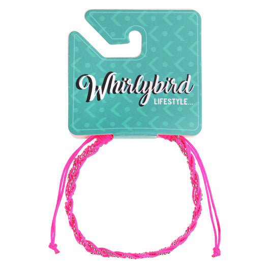 Whirlybird Hot Pink And Silver Beaded Lifestyle Bracelet