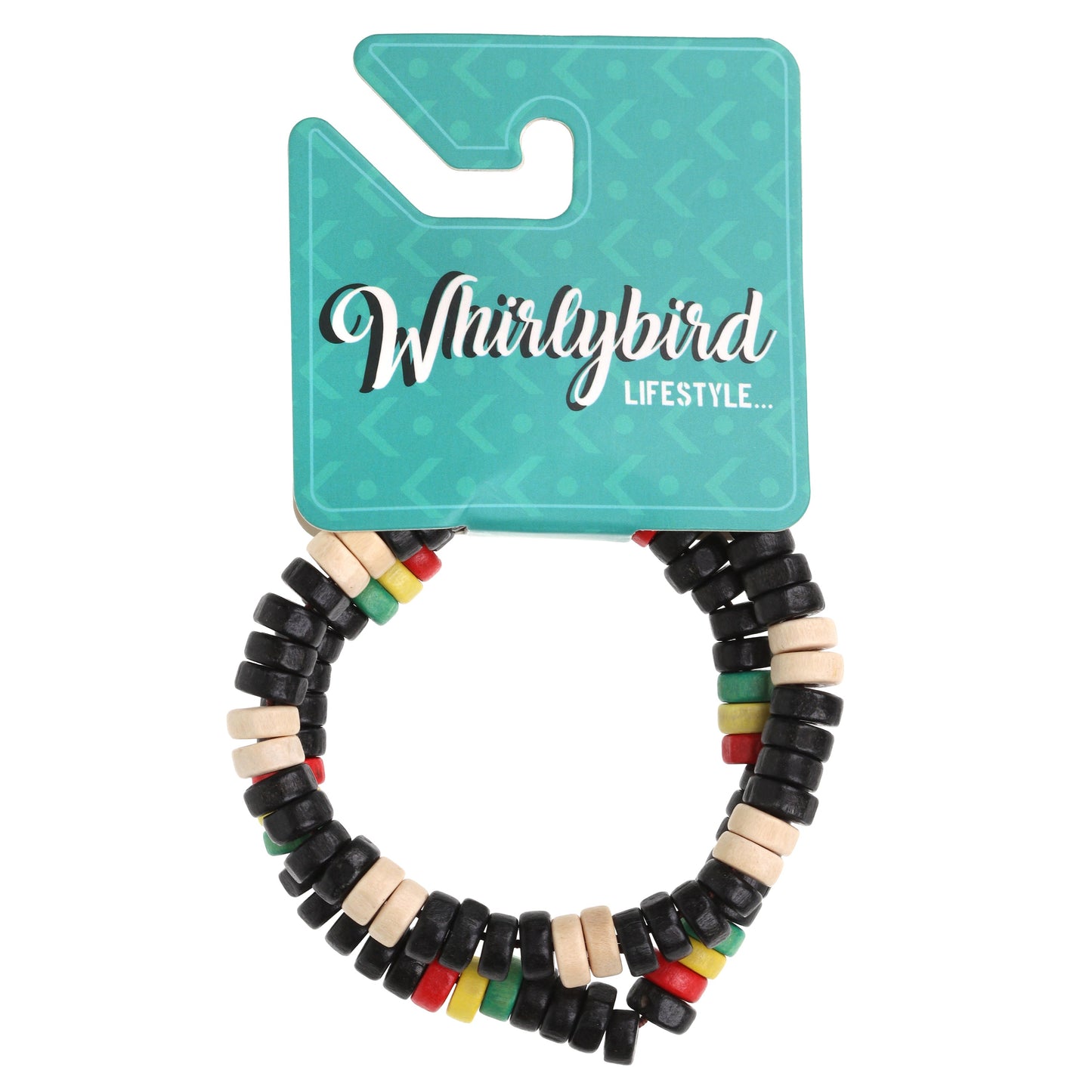 Whirlybird Black And Multicoloured Wooden Beaded Lifestyle Bracelets