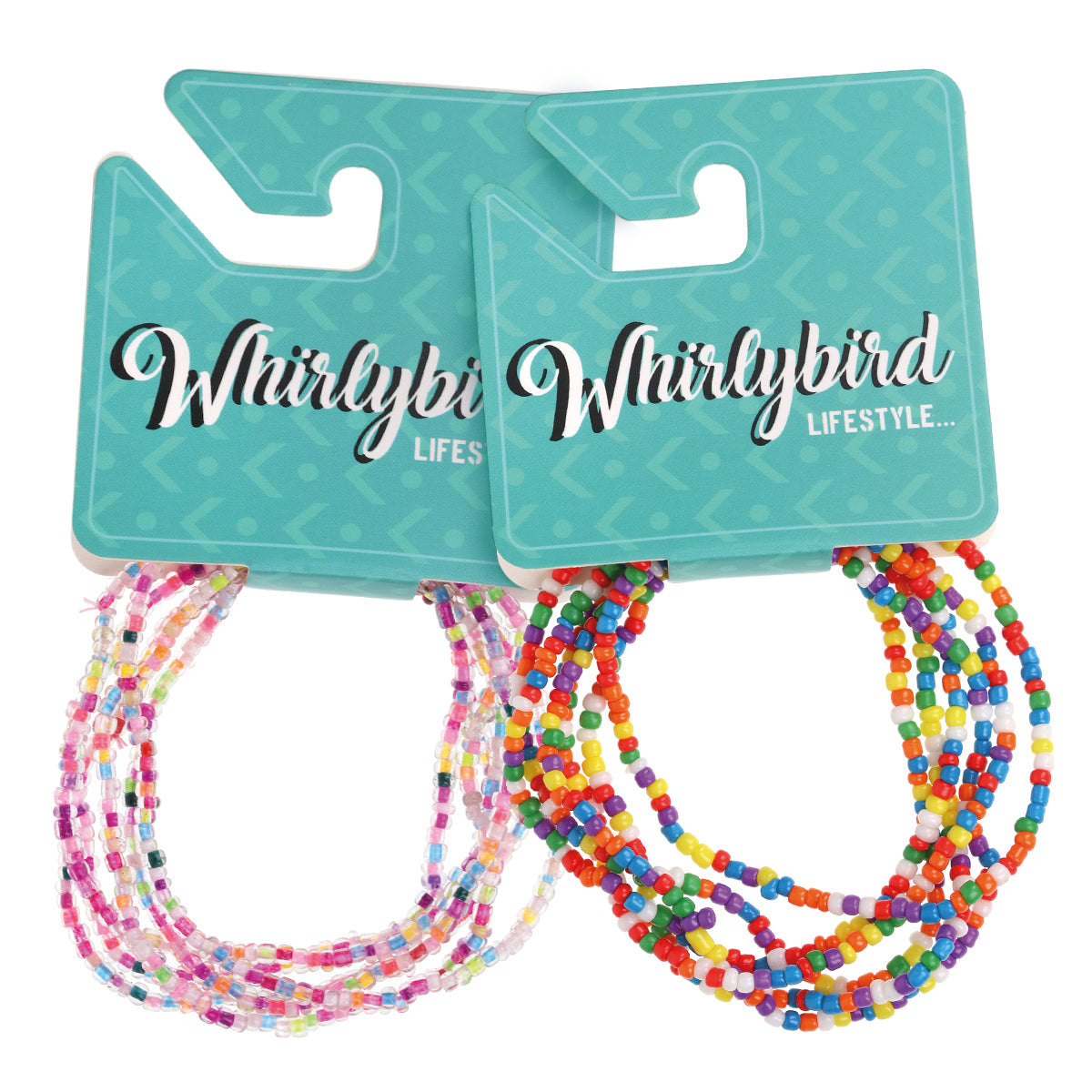 Whirlybird Lifestyle Multicoloured Beaded Bracelet OR A Multicoloured Beaded Bracelet With A Clear Coating