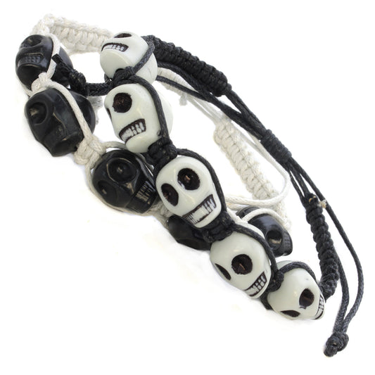 WBL35 - Whirlybird Black Or White Skull Lifestyle Bracelet