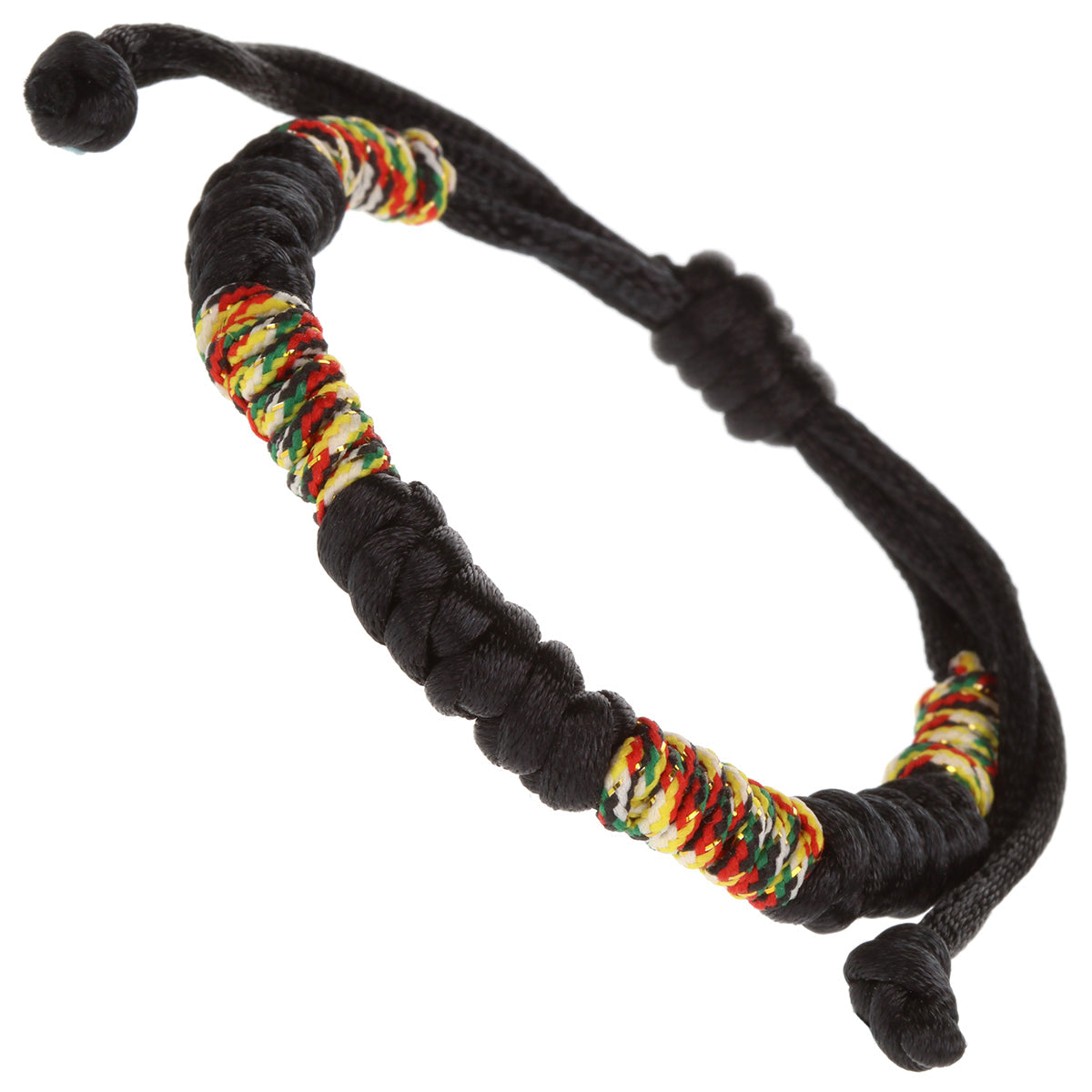 WBL38 - Whirlybird Black And Multicoloured Knotted Lifestyle Bracelet