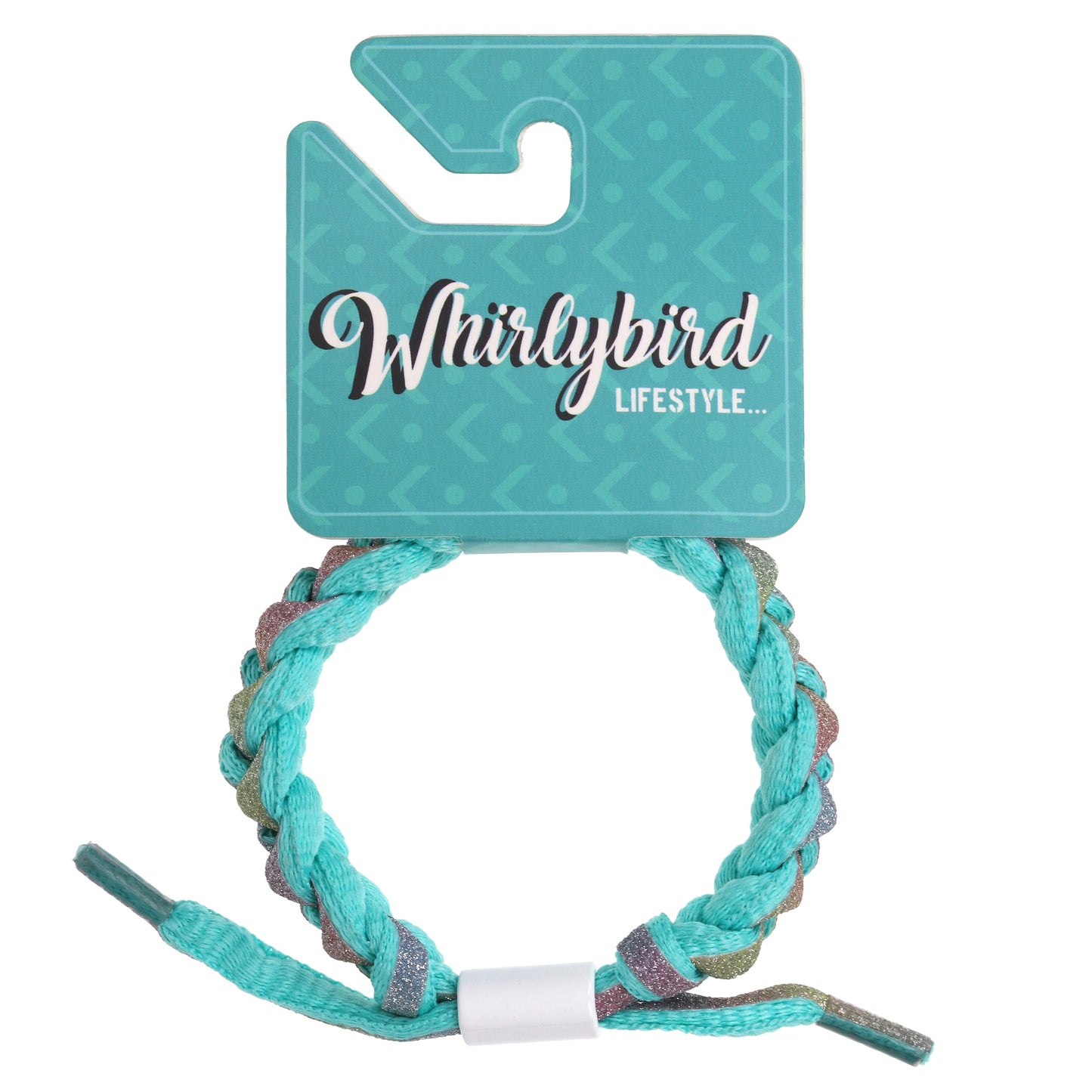 WBL48 - Whirlybird Chunky Turquoise And Glitter Ombre Braided Lifestyle Bracelet