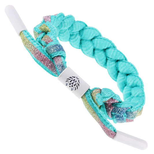 WBL48 - Whirlybird Chunky Turquoise And Glitter Ombre Braided Lifestyle Bracelet