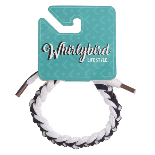 WBL66 - Whirlybird White And Navy Blue Braided Lifestyle Bracelet
