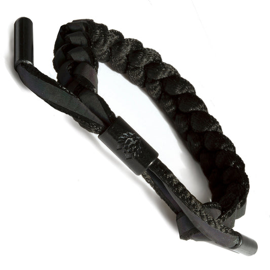 Whirlybird Black Cotton Braided Lifestyle Bracelet