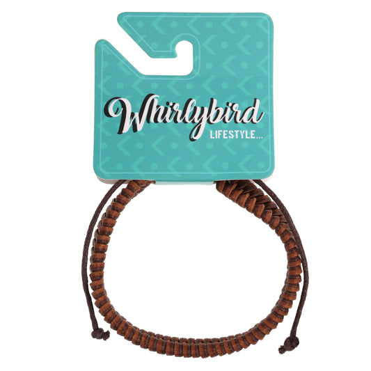 Whirlybird Brown Leather Fish Braid Lifestyle Bracelet