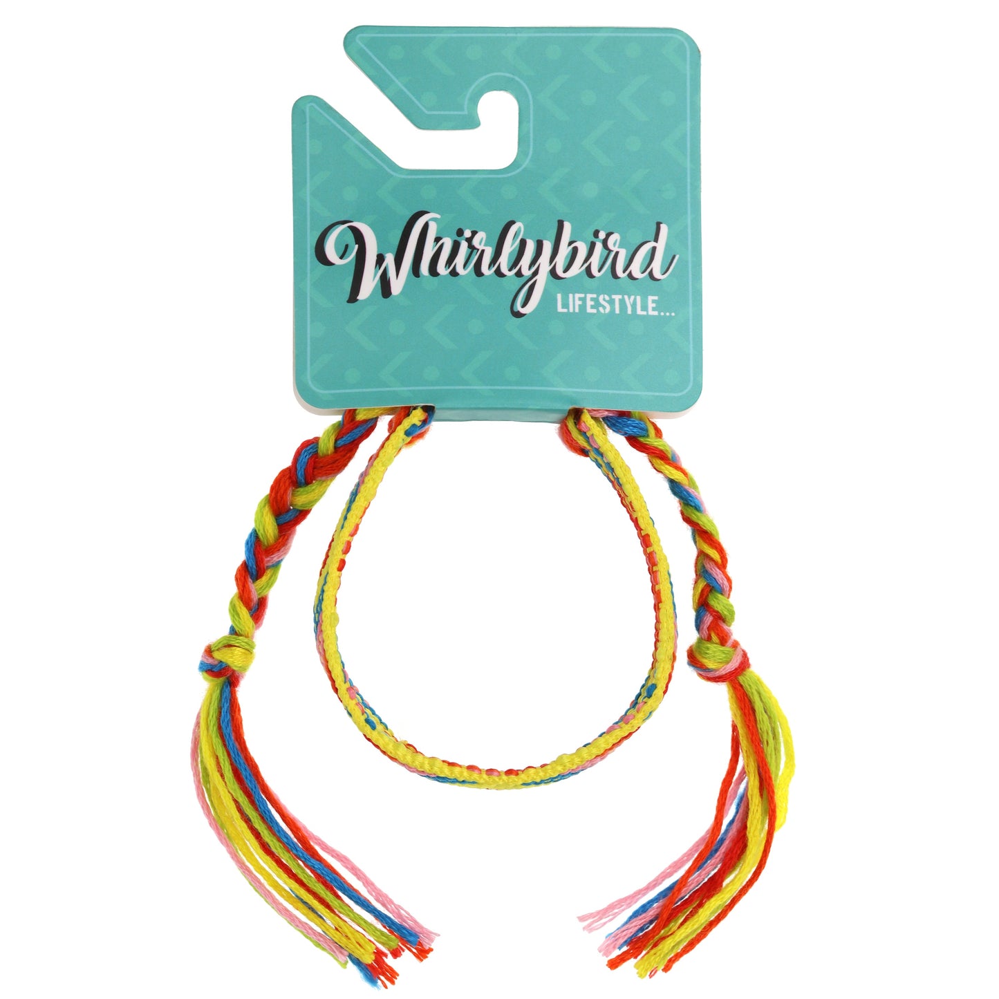 WBL75 - Whirlybird Red, Yellow, Pink And Blue Braided Lifestyle Bracelet