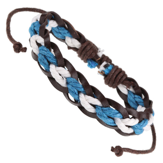 Whirlybird Brown, Blue And White Braided Lifestyle Bracelet