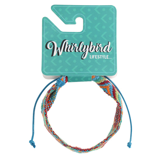 Whirlybird Blue Cotton Lifestyle Bracelet With Multicloured Patterns