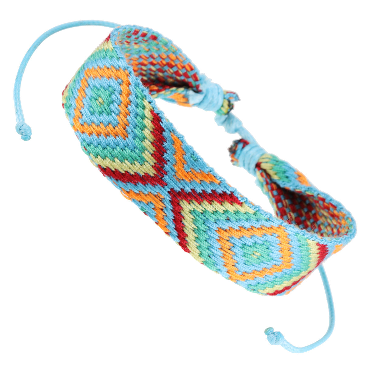 Whirlybird Blue Cotton Lifestyle Bracelet With Multicloured Patterns