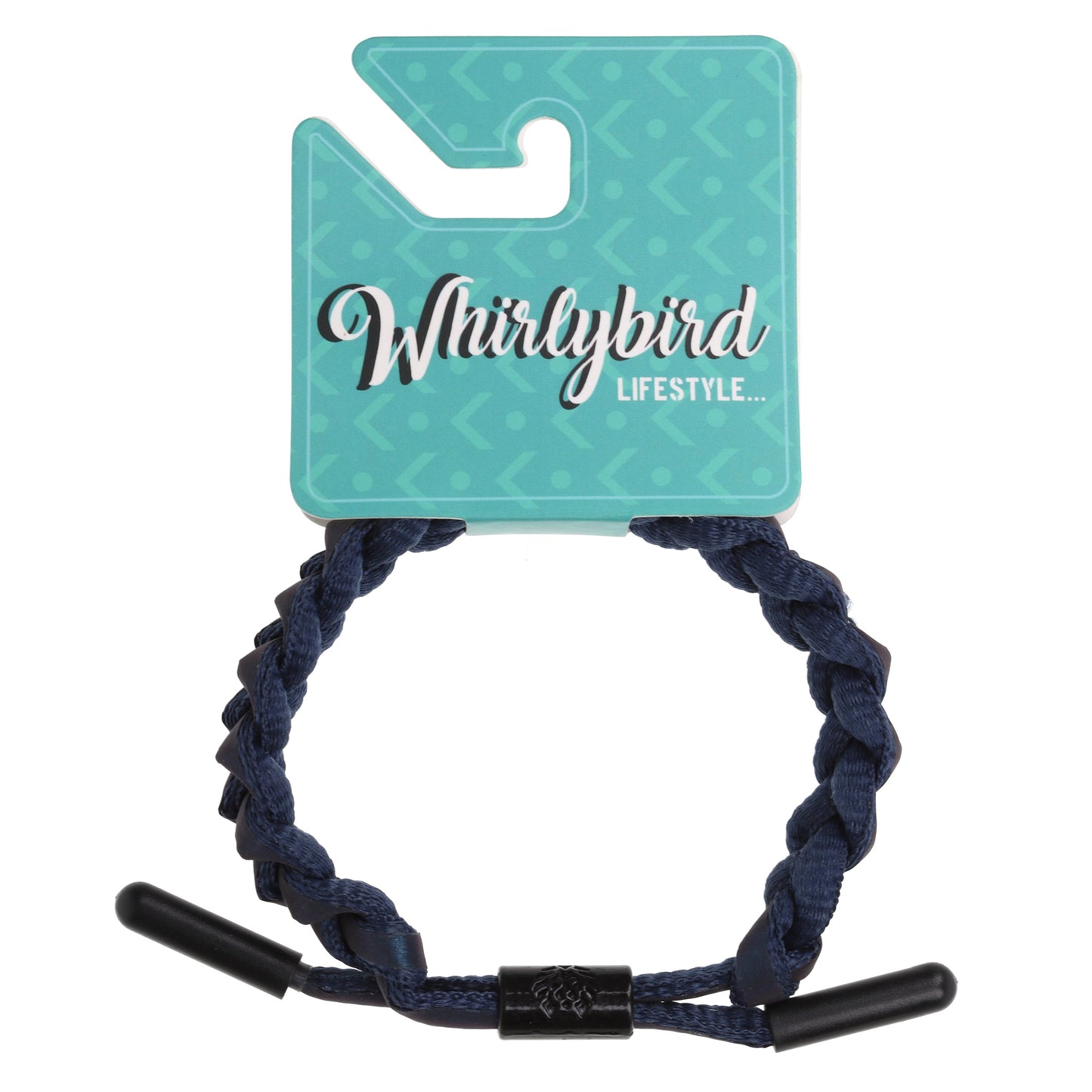 WBL82 - Whirlybird Navy Blue And Shiny Black Braided Lifestyle Bracelet