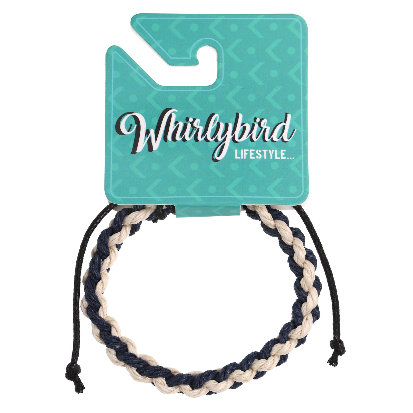 WBL83 - Whirlybird White And Navy Blue Twisted Lifestyle Bracelet