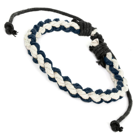 Whirlybird White And Navy Blue Twisted Lifestyle Bracelet