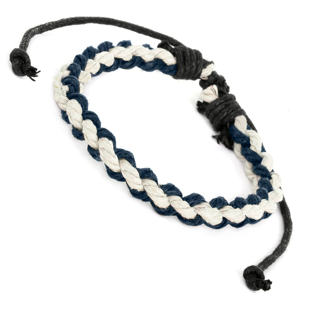 WBL83 - Whirlybird White And Navy Blue Twisted Lifestyle Bracelet