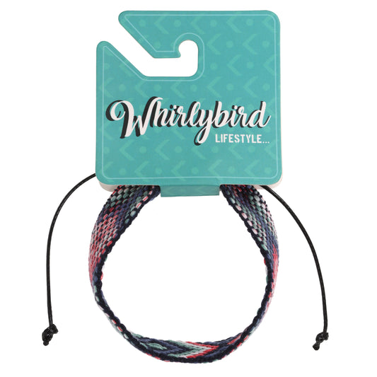 Whirlybird Blue Cotton Lifestyle Bracelet With Multicoloured Patterns