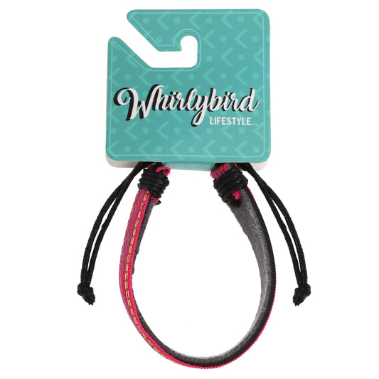 WBL85 - Whirlybird Pink, Purple And Gold Leather Lifestyle Bracelet