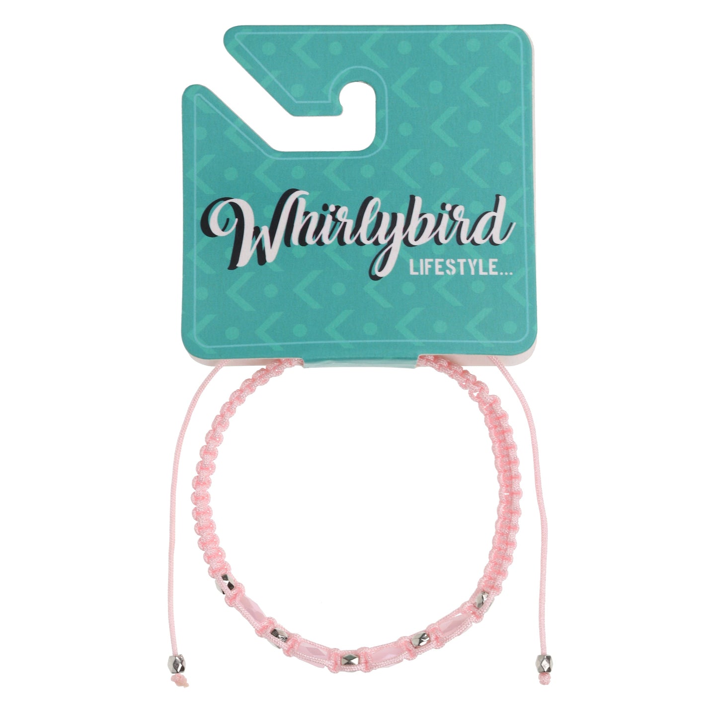 WBL88 - Whirlybird Pink And Silver Beaded Cotton Lifestyle Bracelet