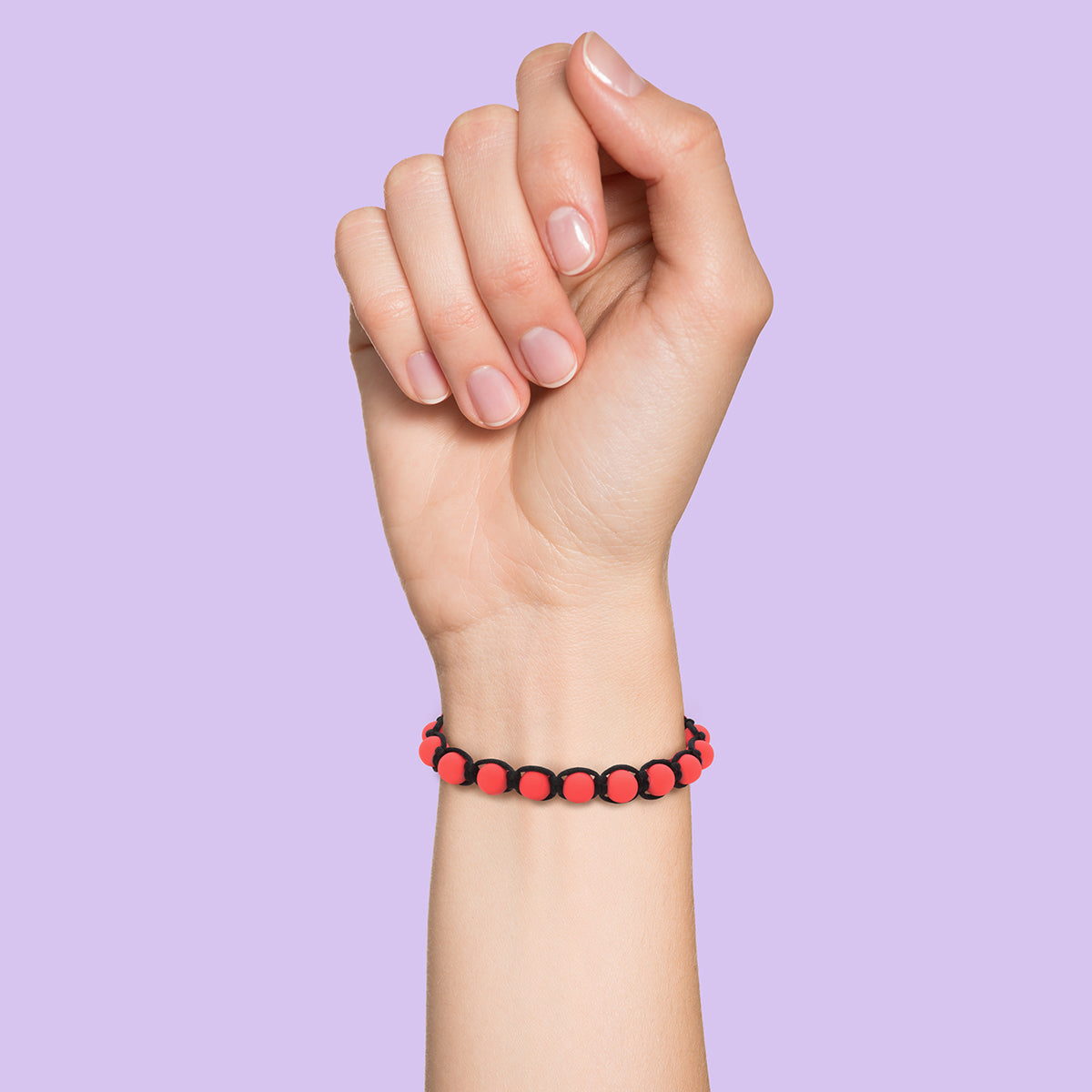 Whirlybird Black Lifestyle Bracelet With Red Sphere Beads