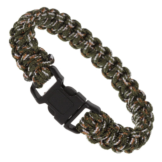 Whirlybird Khaki, Bronze And White Chunky Bracelet With A Black Release Buckle Fastening