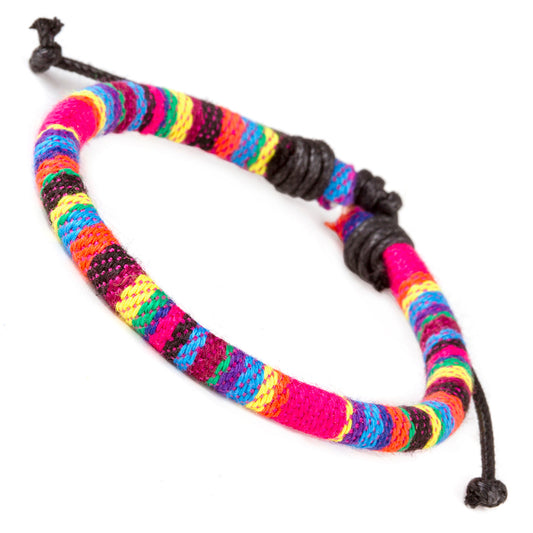 WBL93 - Whirlybird Vibrant Multicoloured Striped Cotton Lifestyle Bracelet