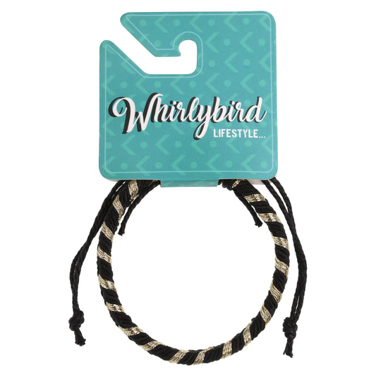 Whirlybird Black And Gold fishtail Braided Lifestyle Bracelet