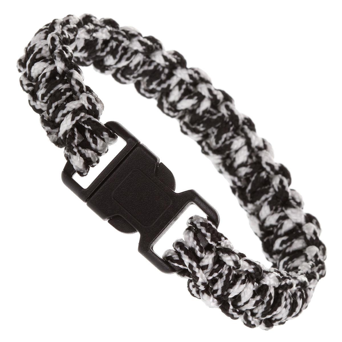 Whirlybird Black And White Chunky Bracelet With a Black Release Buckle Fastening