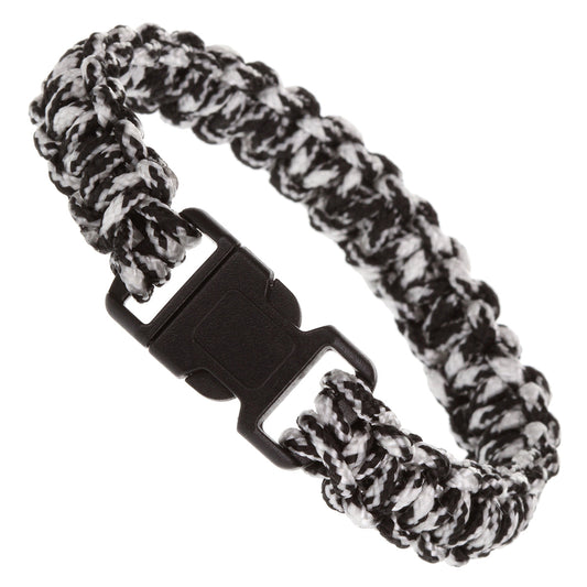 WBL95 - Whirlybird Black And White Chunky Bracelet With a Black Release Buckle Fastening