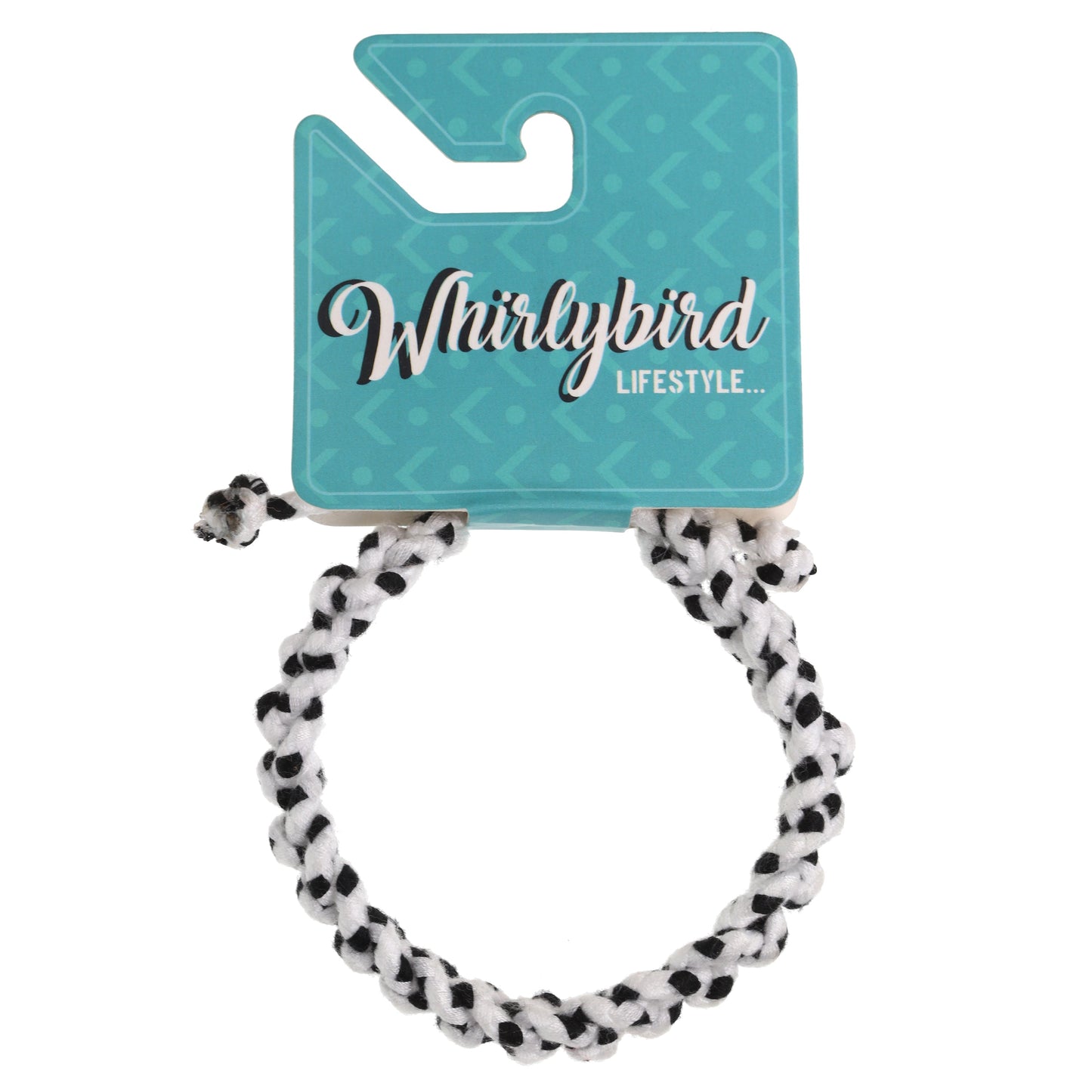 WBL96 - Whirlybird White And Black Knotted Cotton Lifestyle Bracelet