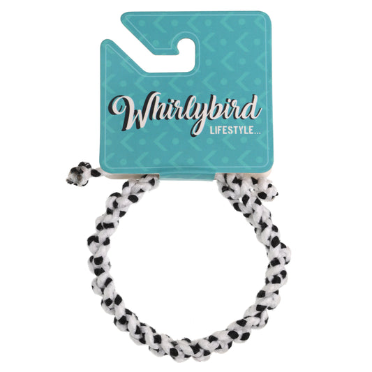 WBL96 - Whirlybird White And Black Knotted Cotton Lifestyle Bracelet