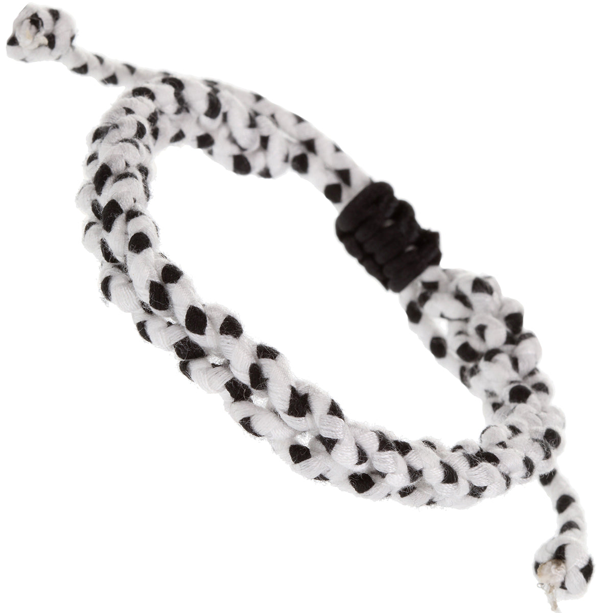 WBL96 - Whirlybird White And Black Knotted Cotton Lifestyle Bracelet