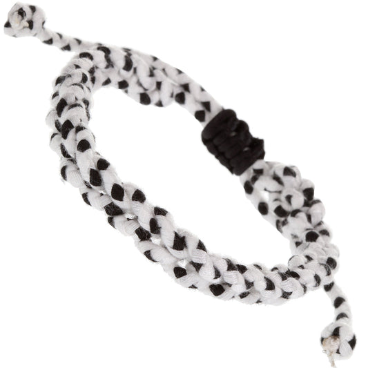 WBL96 - Whirlybird White And Black Knotted Cotton Lifestyle Bracelet