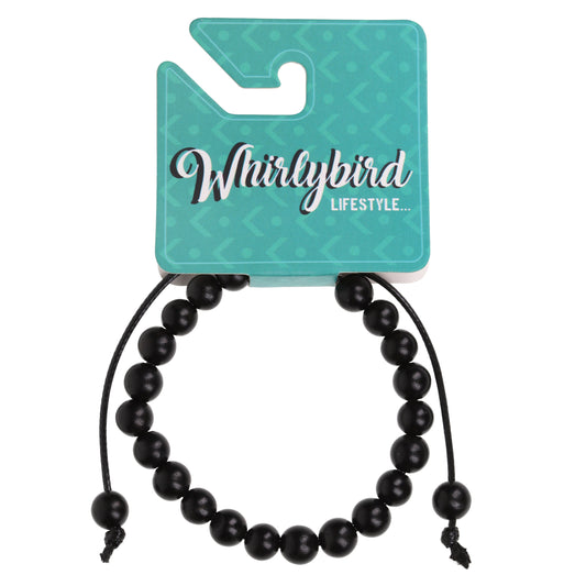 WBL98 - Whirlybird Dark Brown Wooden Beaded Lifestyle Bracelet