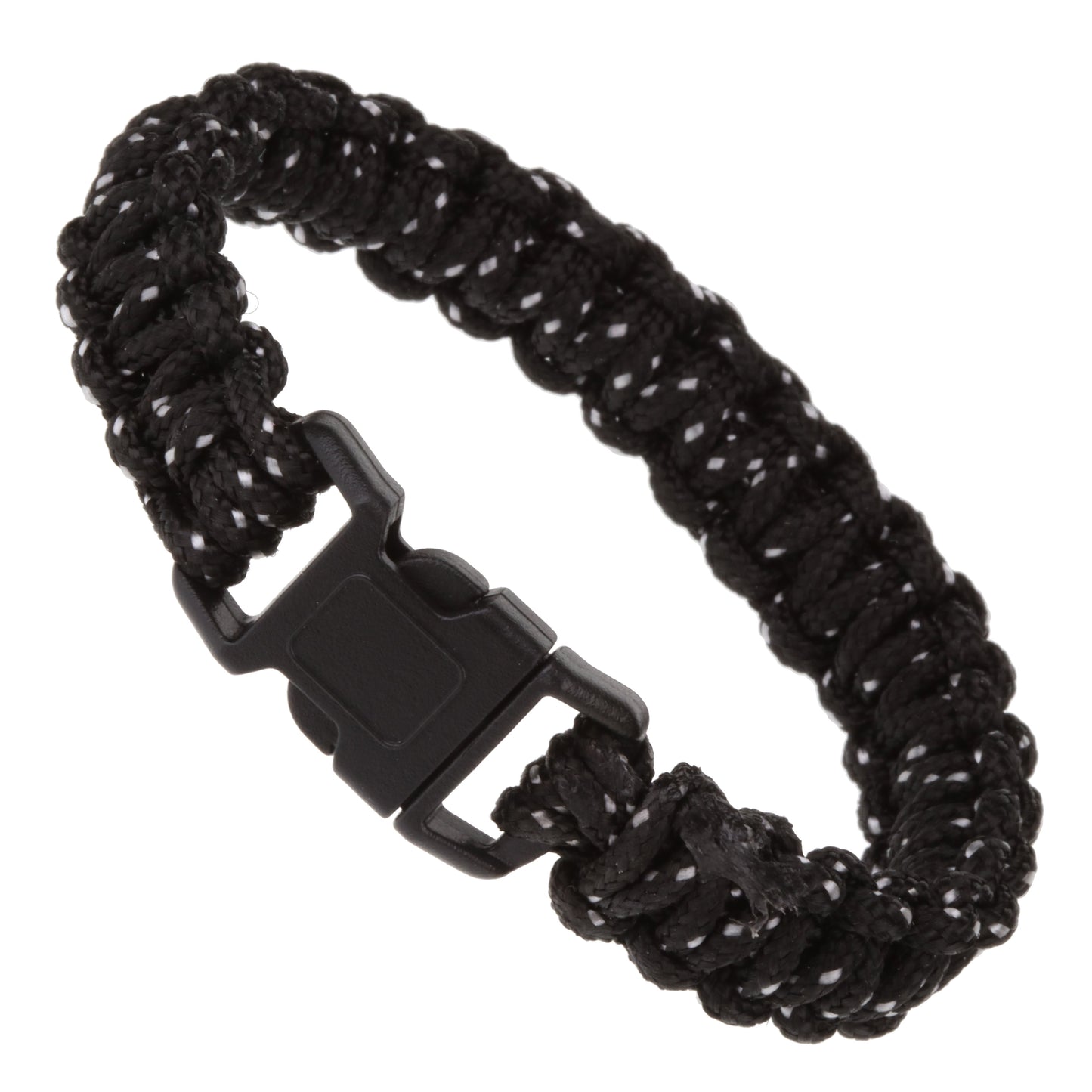 WBL99 - Whirlybird Black Chunky Lifestyle Bracelet With White Spots And A Black Release Buckle Fastening
