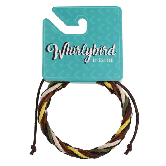 WBL100 - Whirlybird Chunky Dark Multicoloured Braided Lifestyle Bracelet