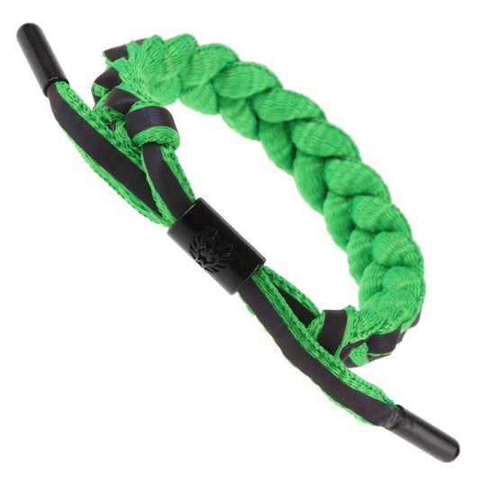 Whirlybird Vibrant Green Braided Lifestyle Bracelet With A Black Stripe