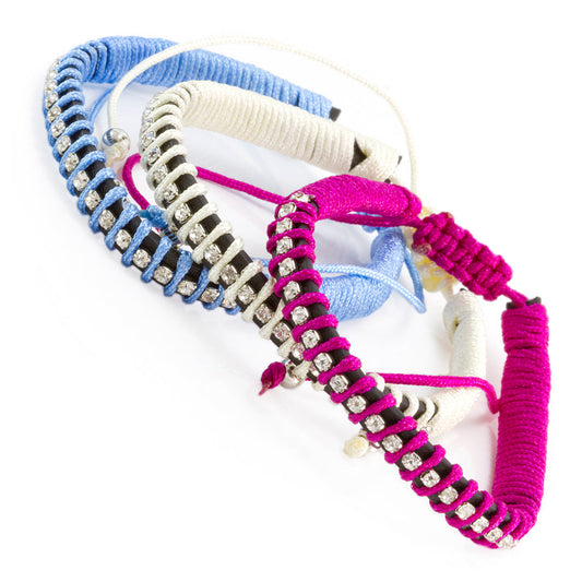 WBL110 - Whirlybird Random Selection Of Either A Pink, Blue OR White Diamante Bracelet